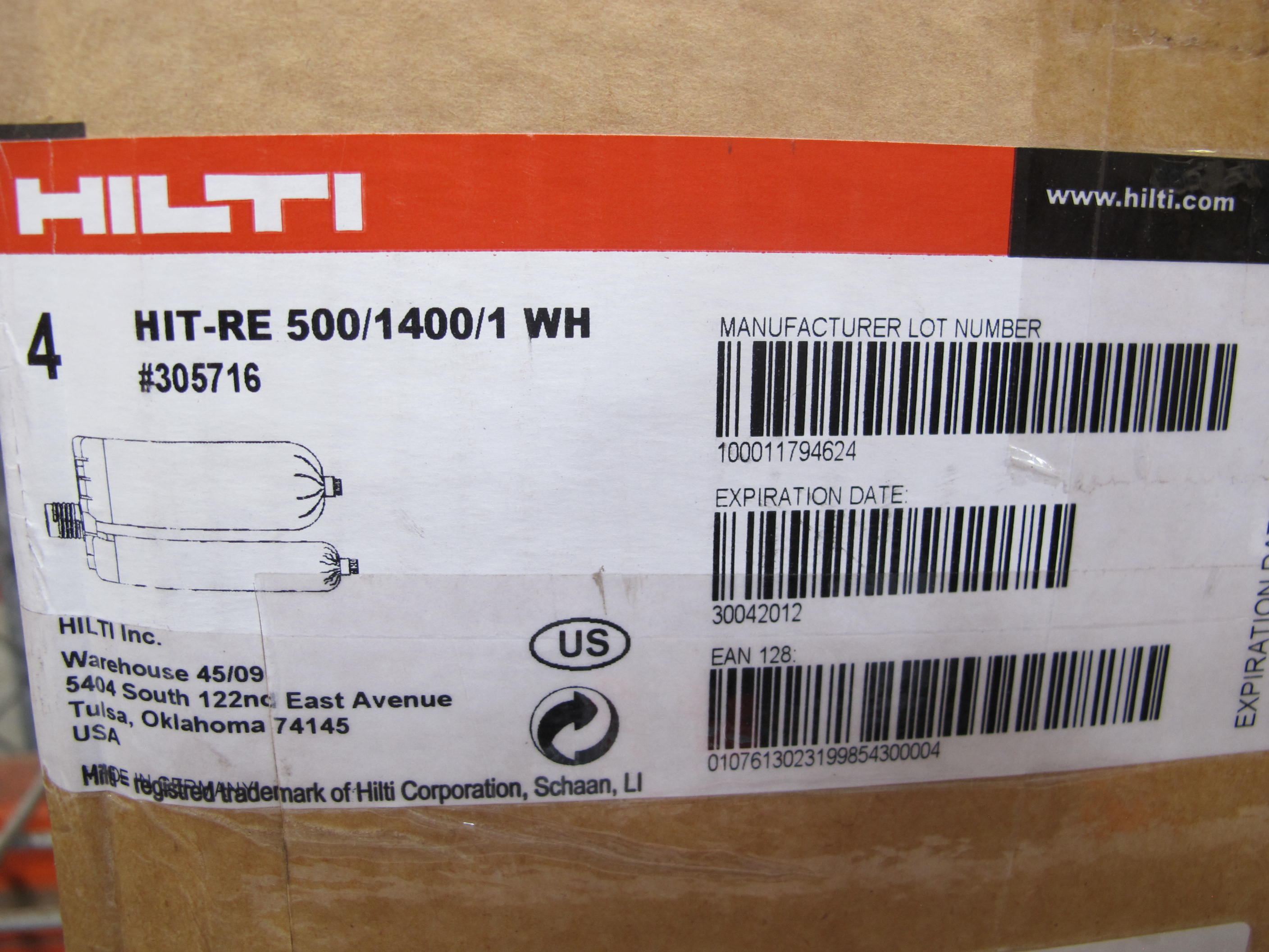 LOT TO INCLUDE: LARGE QUANTITY OF HILTI ANCHORS, EPOXY ADHESIVES, CONCRETE ADHESIVES, (5) HELICOIL MASTER THREAD REPAIR KITS. LOADING & HANDLING FEE $15-4211